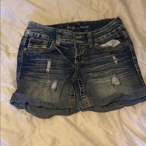 Light blue ripped shorts